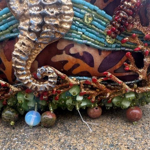 MARY FRANCIS Undersea World Hand-Beaded Ocean Creatures Collectible Handbag OS - Picture 2 of 4